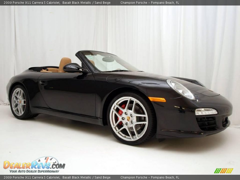2009 Porsche 911 Carrera S Cabriolet Basalt Black Metallic / Sand Beige Photo #2