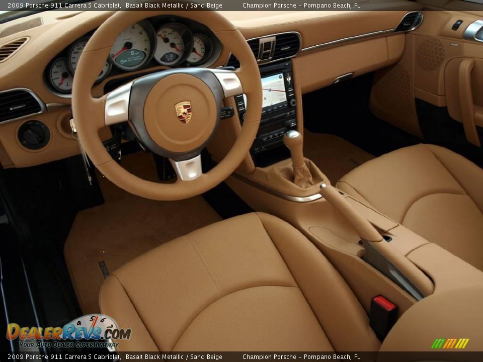 2009 Porsche 911 Carrera S Cabriolet Basalt Black Metallic / Sand Beige Photo #11