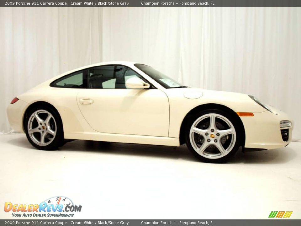 2009 Porsche 911 Carrera Coupe Cream White / Black/Stone Grey Photo #2