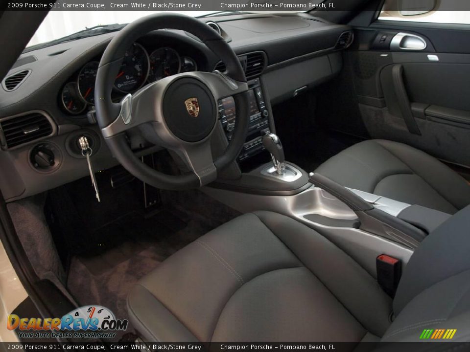 2009 Porsche 911 Carrera Coupe Cream White / Black/Stone Grey Photo #9