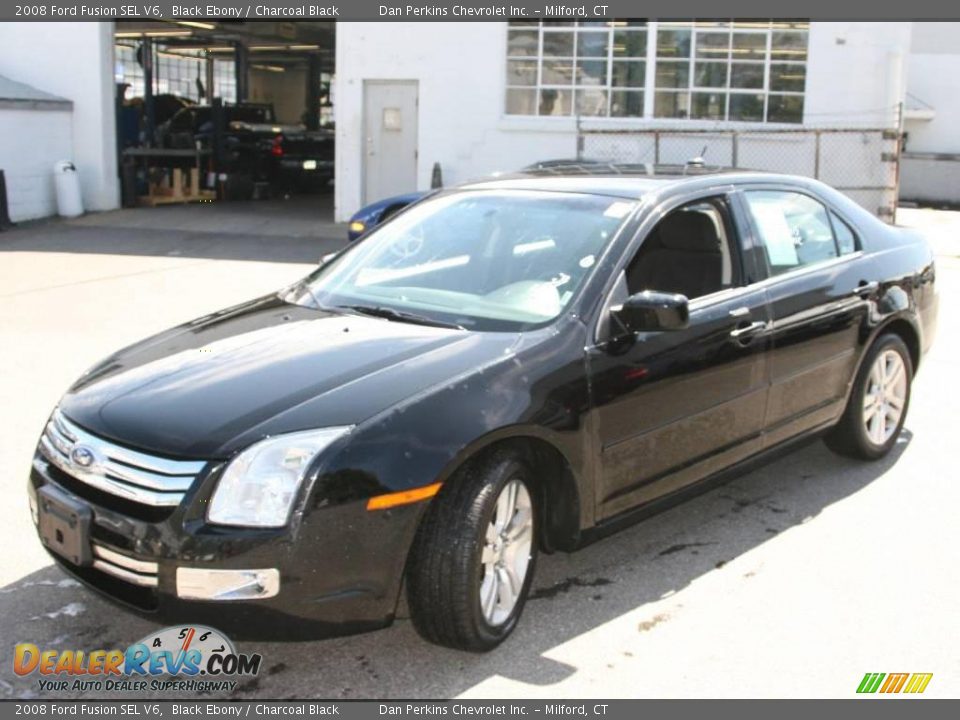 2008 Ford Fusion SEL V6 Black Ebony / Charcoal Black Photo #1
