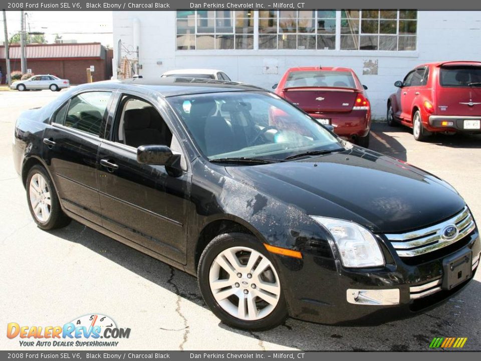 2008 Ford Fusion SEL V6 Black Ebony / Charcoal Black Photo #3