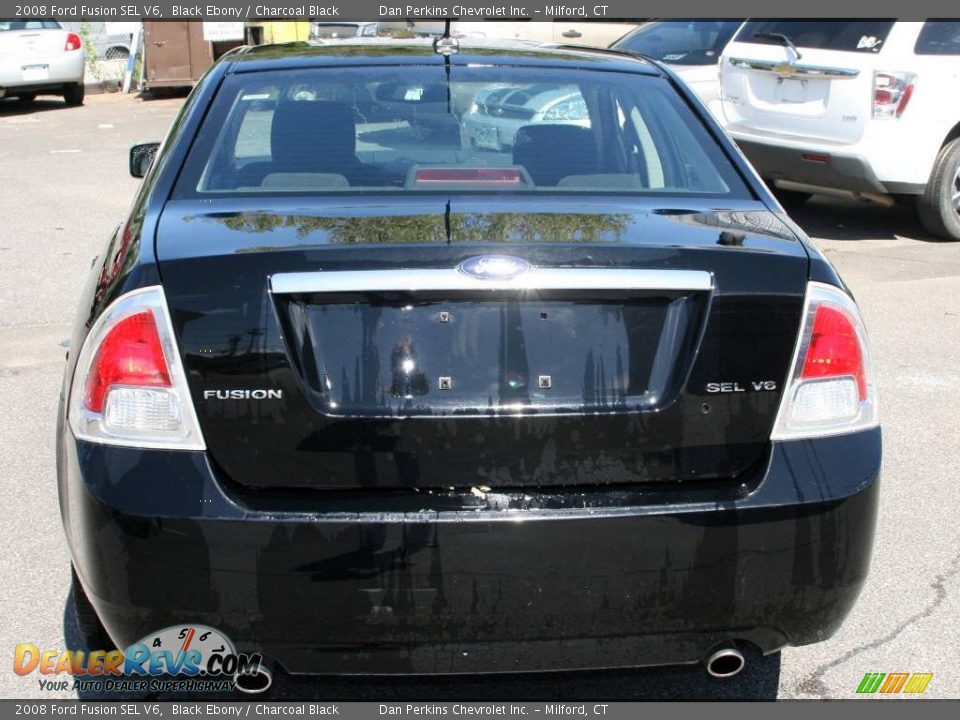 2008 Ford Fusion SEL V6 Black Ebony / Charcoal Black Photo #6