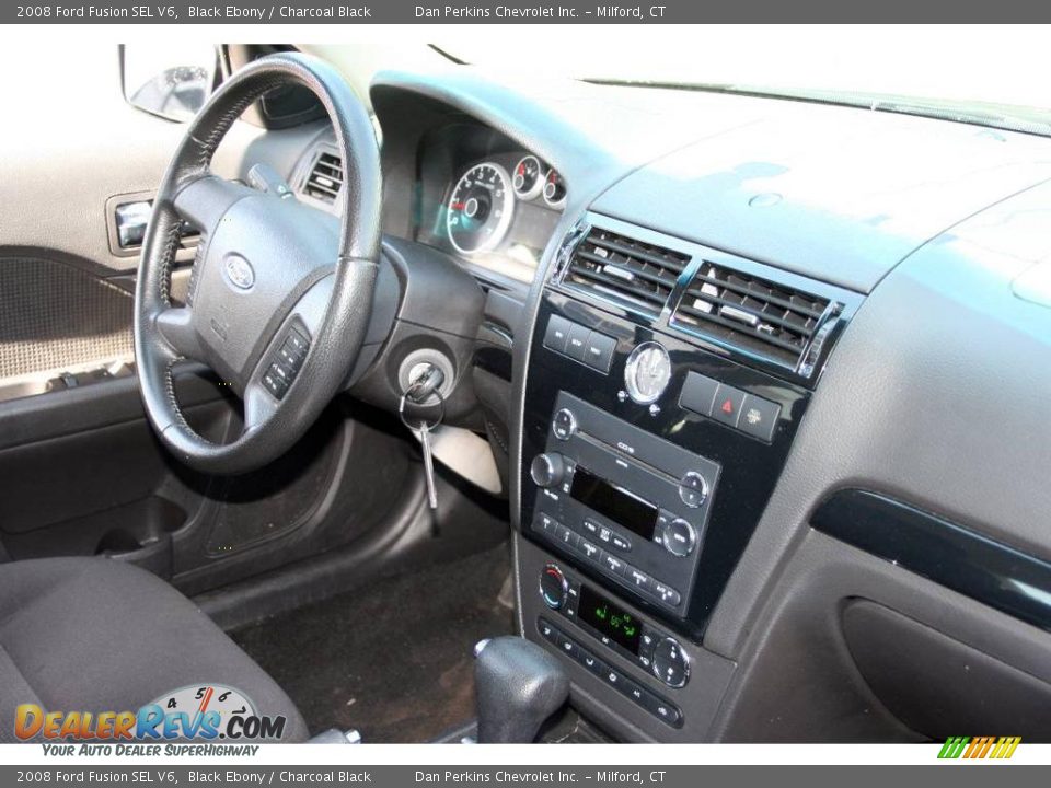 2008 Ford Fusion SEL V6 Black Ebony / Charcoal Black Photo #10