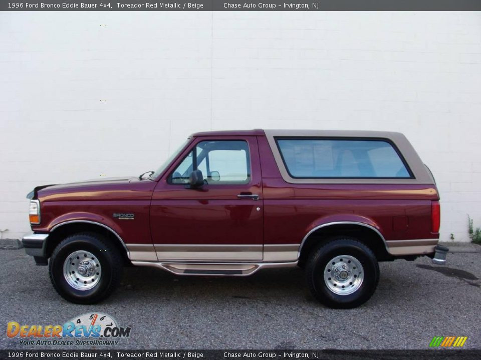 1996 Ford Bronco Eddie Bauer 4x4 Toreador Red Metallic / Beige Photo #2