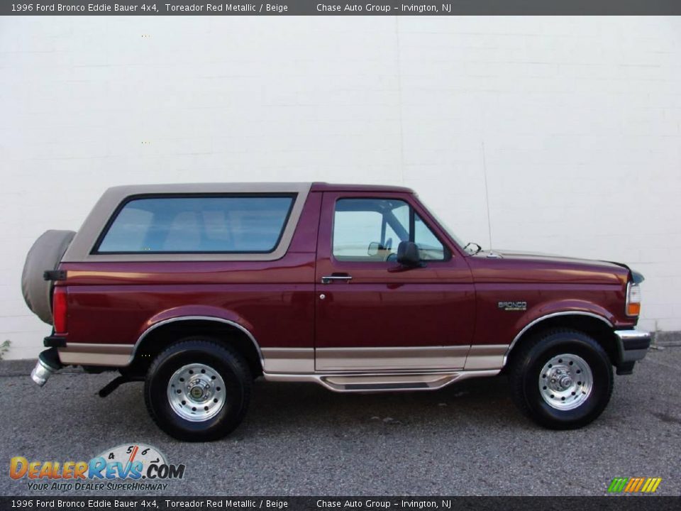 1996 Ford Bronco Eddie Bauer 4x4 Toreador Red Metallic / Beige Photo #3