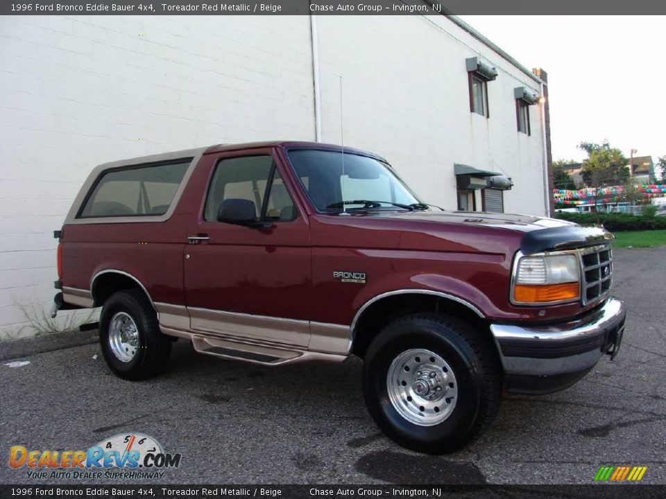 1996 Ford Bronco Eddie Bauer 4x4 Toreador Red Metallic / Beige Photo #5