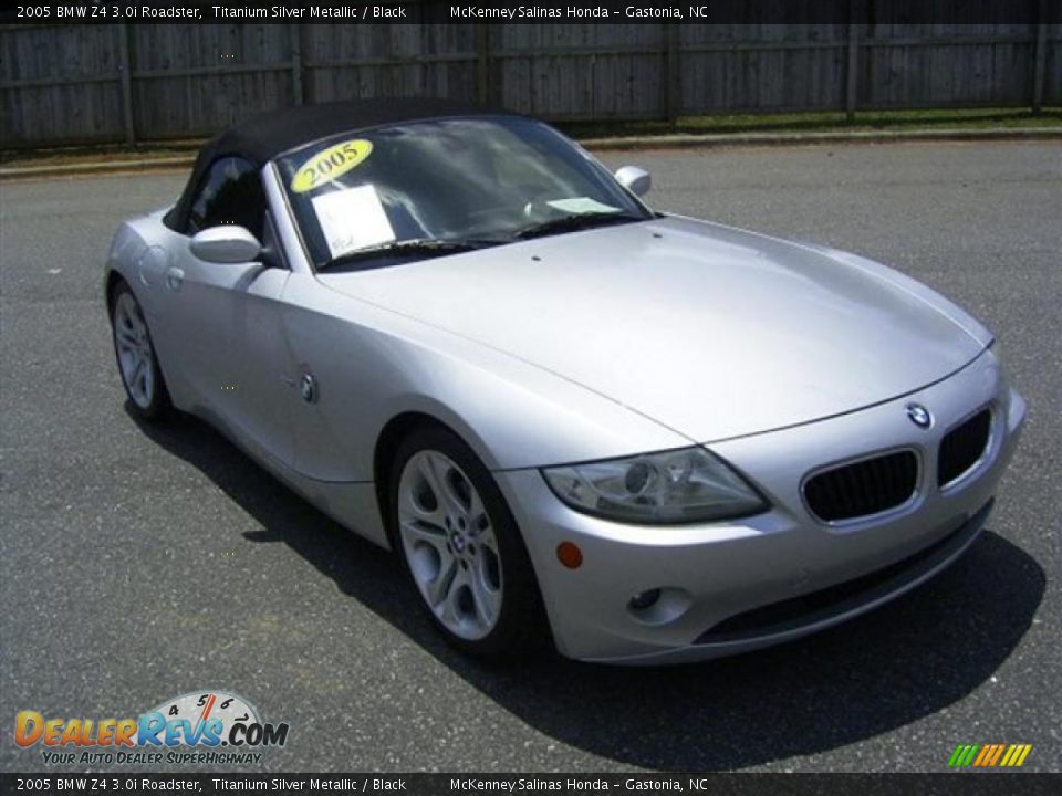 2005 BMW Z4 3.0i Roadster Titanium Silver Metallic / Black Photo #1