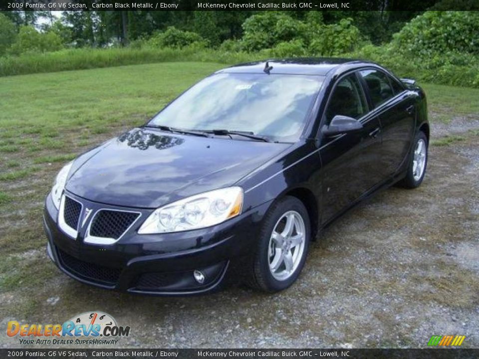 2009 Pontiac G6 V6 Sedan Carbon Black Metallic / Ebony Photo #1