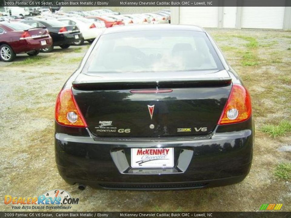 2009 Pontiac G6 V6 Sedan Carbon Black Metallic / Ebony Photo #5
