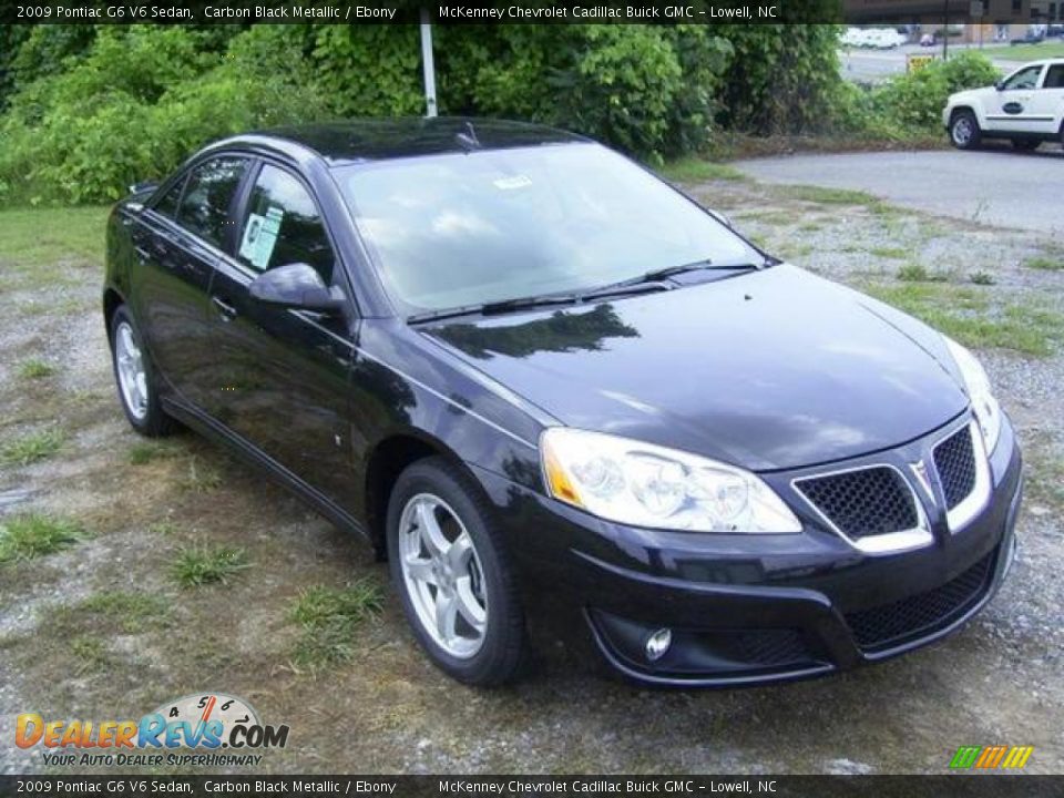 2009 Pontiac G6 V6 Sedan Carbon Black Metallic / Ebony Photo #7