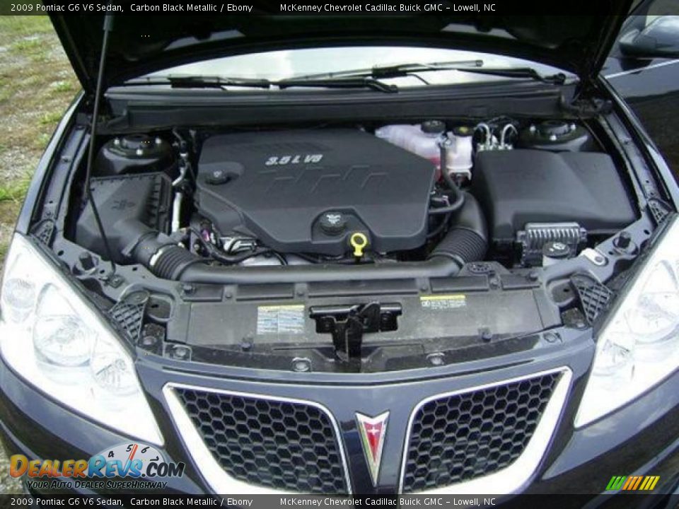 2009 Pontiac G6 V6 Sedan Carbon Black Metallic / Ebony Photo #11