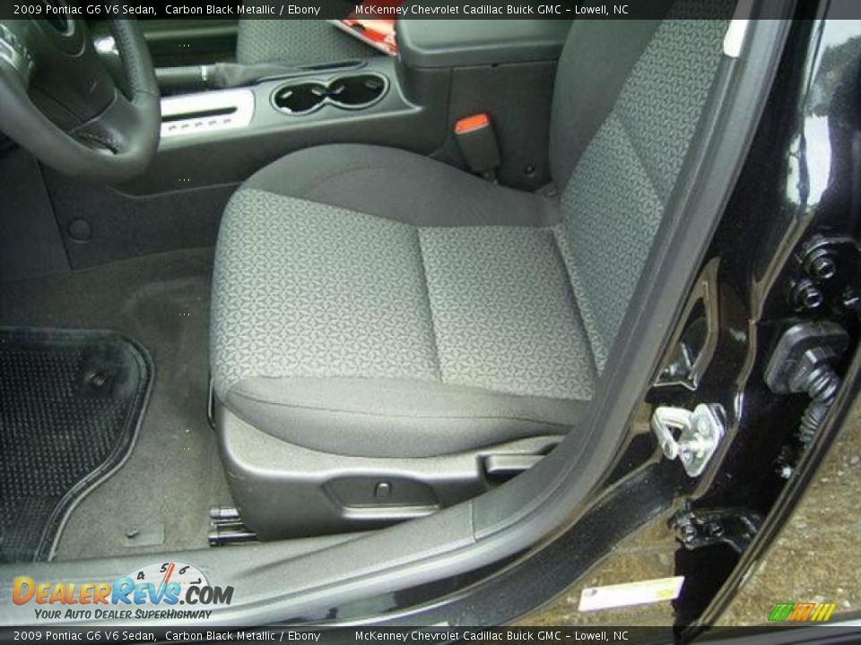 2009 Pontiac G6 V6 Sedan Carbon Black Metallic / Ebony Photo #14
