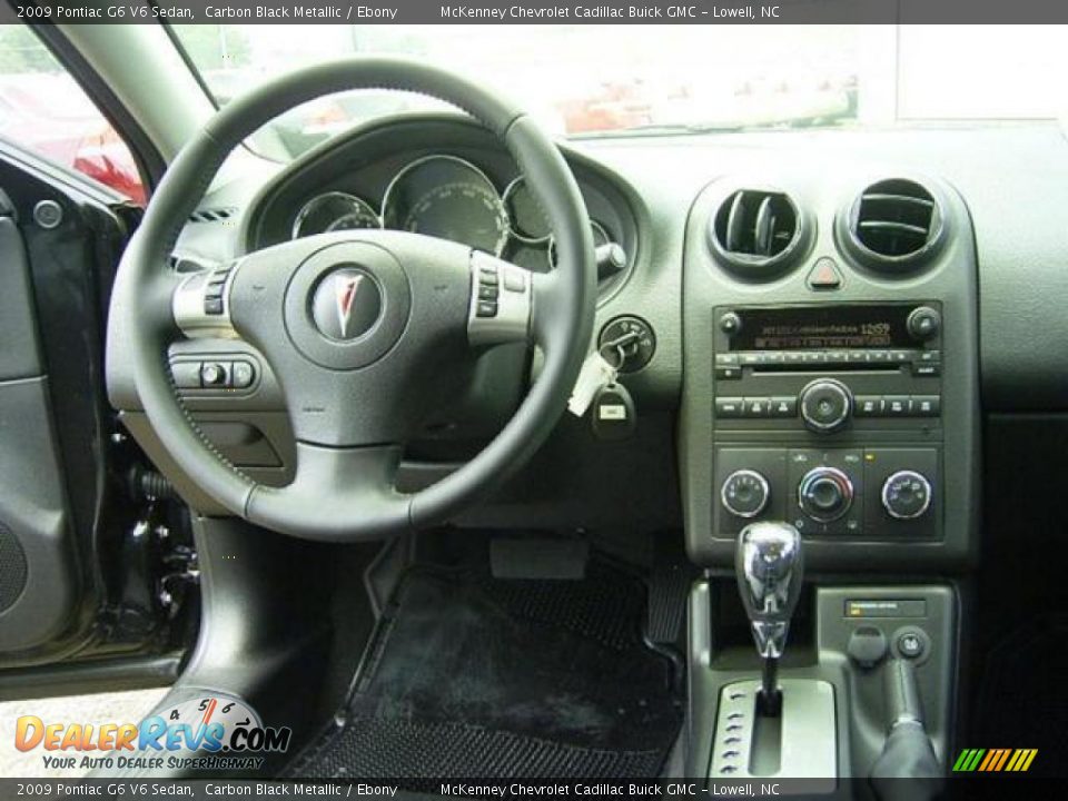 2009 Pontiac G6 V6 Sedan Carbon Black Metallic / Ebony Photo #21