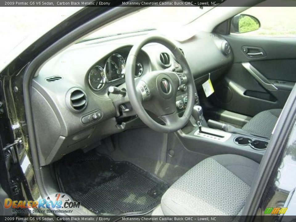 2009 Pontiac G6 V6 Sedan Carbon Black Metallic / Ebony Photo #25