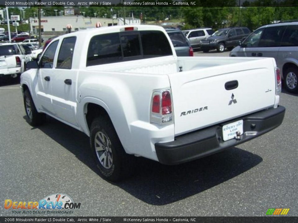 2008 Mitsubishi Raider LS Double Cab Arctic White / Slate Photo #5