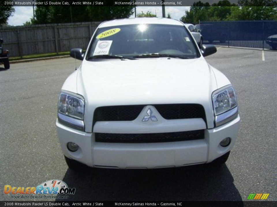 2008 Mitsubishi Raider LS Double Cab Arctic White / Slate Photo #12