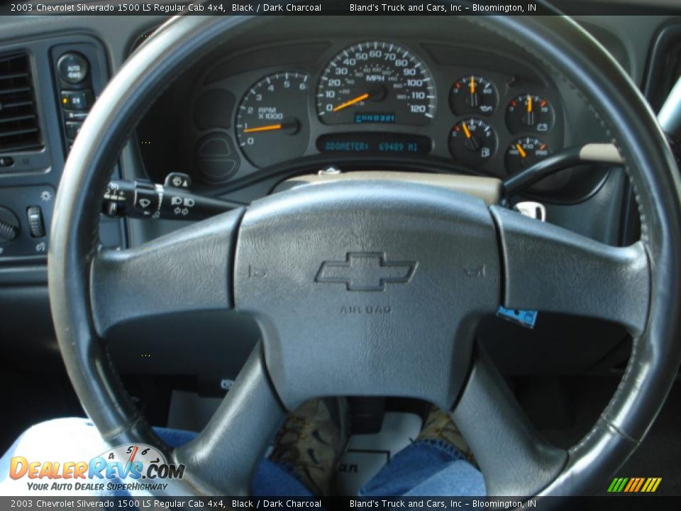 2003 Chevrolet Silverado 1500 LS Regular Cab 4x4 Black / Dark Charcoal Photo #20