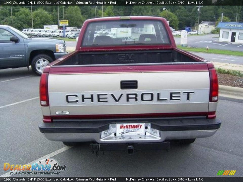 1992 Chevrolet C/K K1500 Extended Cab 4x4 Crimson Red Metallic / Red Photo #3