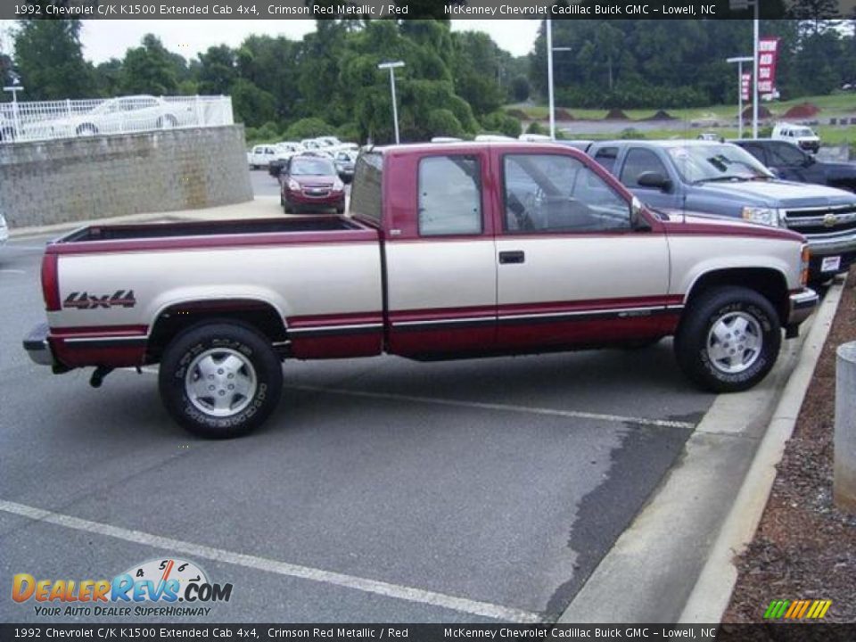 1992 Chevrolet C/K K1500 Extended Cab 4x4 Crimson Red Metallic / Red Photo #7