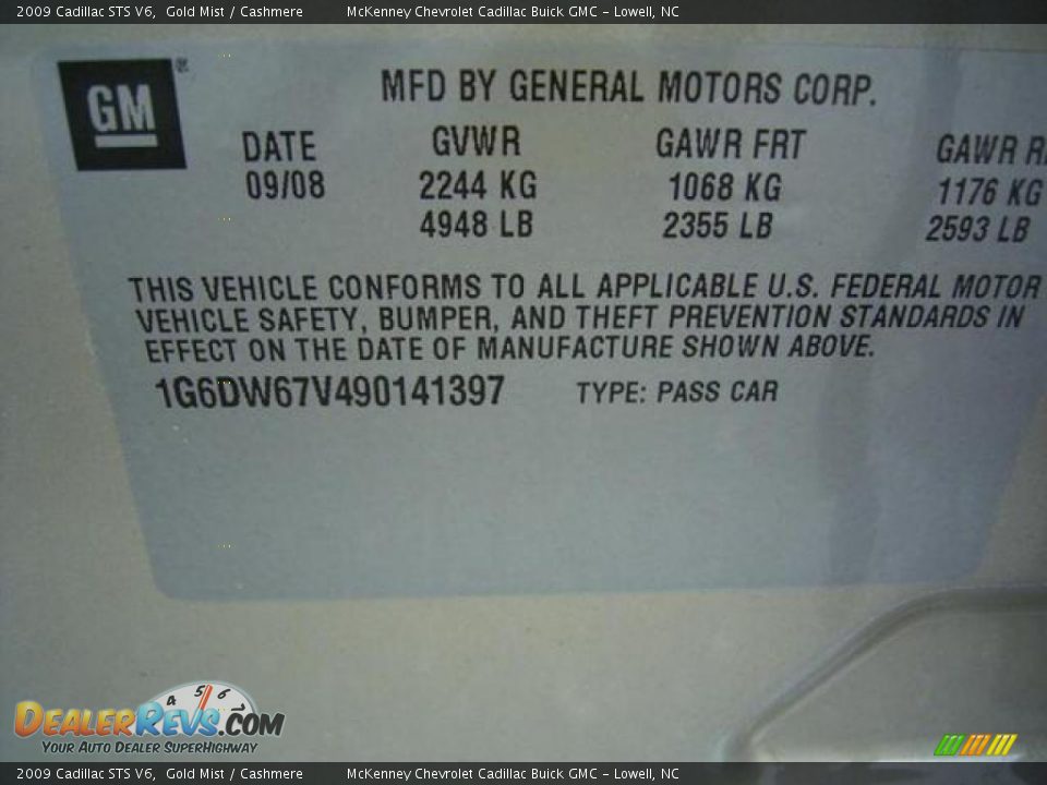 2009 Cadillac STS V6 Gold Mist / Cashmere Photo #19