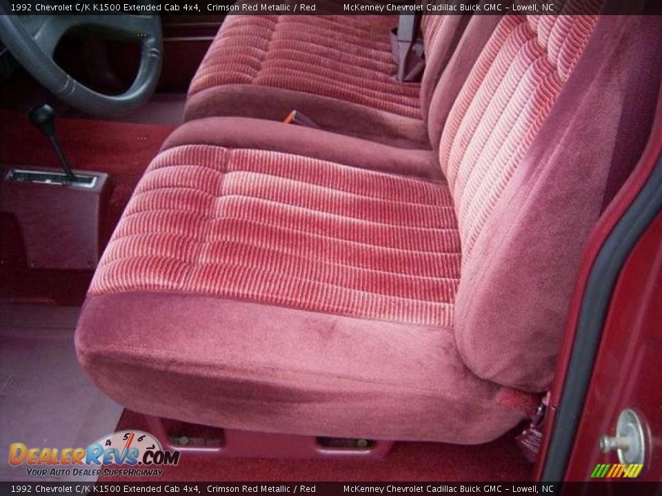 1992 Chevrolet C/K K1500 Extended Cab 4x4 Crimson Red Metallic / Red Photo #10