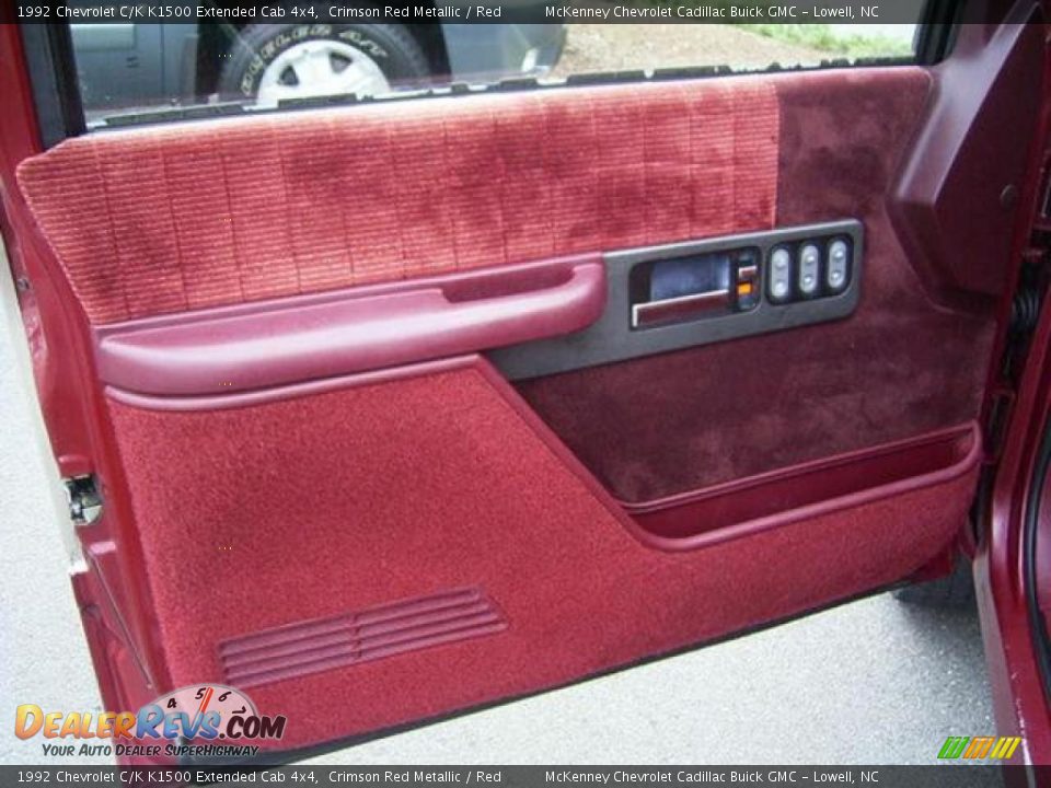 1992 Chevrolet C/K K1500 Extended Cab 4x4 Crimson Red Metallic / Red Photo #12