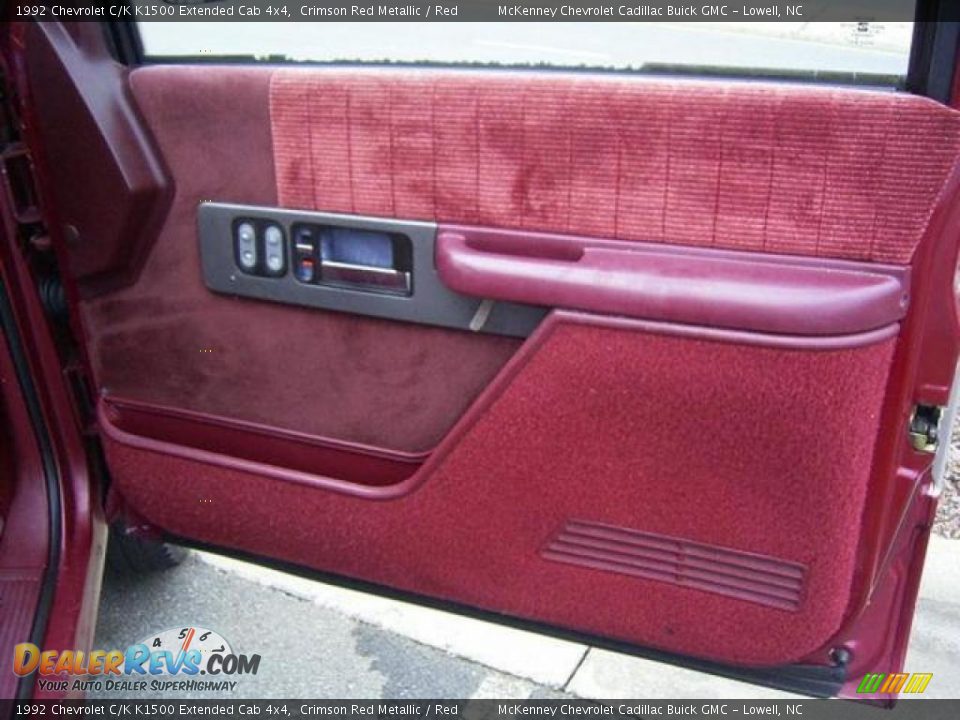 1992 Chevrolet C/K K1500 Extended Cab 4x4 Crimson Red Metallic / Red Photo #14