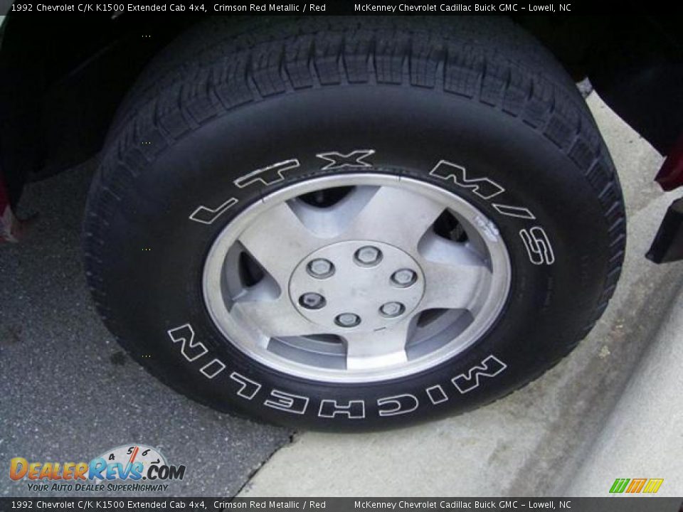 1992 Chevrolet C/K K1500 Extended Cab 4x4 Crimson Red Metallic / Red Photo #18