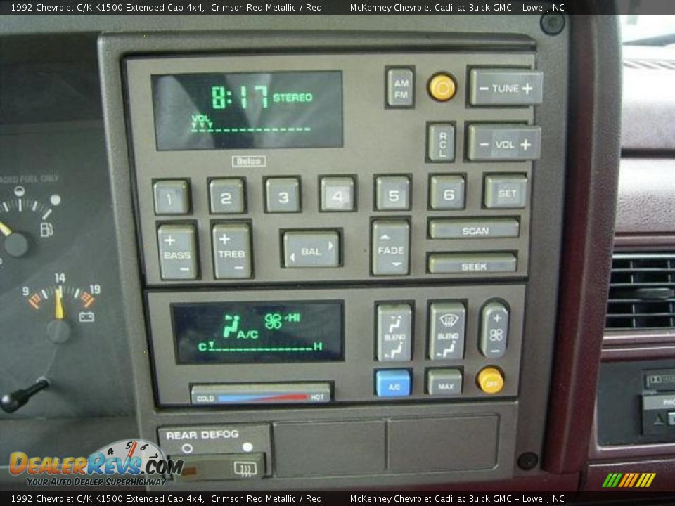 1992 Chevrolet C/K K1500 Extended Cab 4x4 Crimson Red Metallic / Red Photo #26