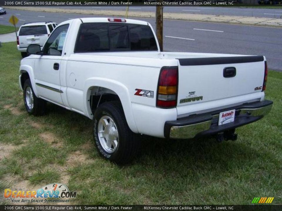 2006 GMC Sierra 1500 SLE Regular Cab 4x4 Summit White / Dark Pewter Photo #3