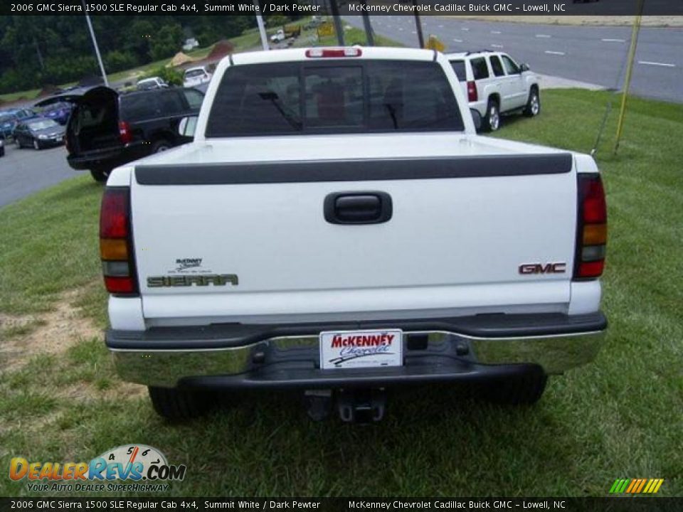 2006 GMC Sierra 1500 SLE Regular Cab 4x4 Summit White / Dark Pewter Photo #5
