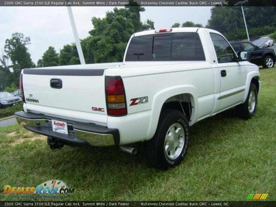 2006 GMC Sierra 1500 SLE Regular Cab 4x4 Summit White / Dark Pewter Photo #7