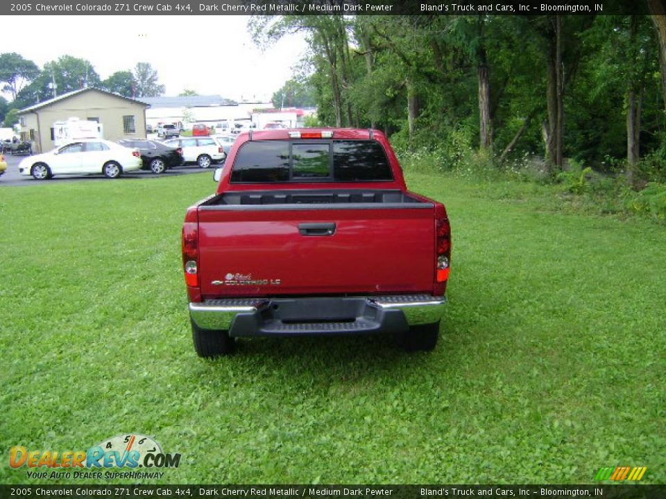 2005 Chevrolet Colorado Z71 Crew Cab 4x4 Dark Cherry Red Metallic / Medium Dark Pewter Photo #6