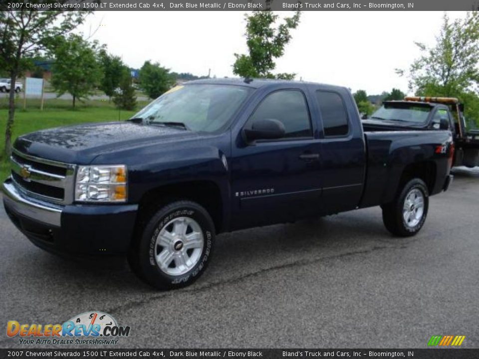 2007 Chevrolet Silverado 1500 LT Extended Cab 4x4 Dark Blue Metallic / Ebony Black Photo #4