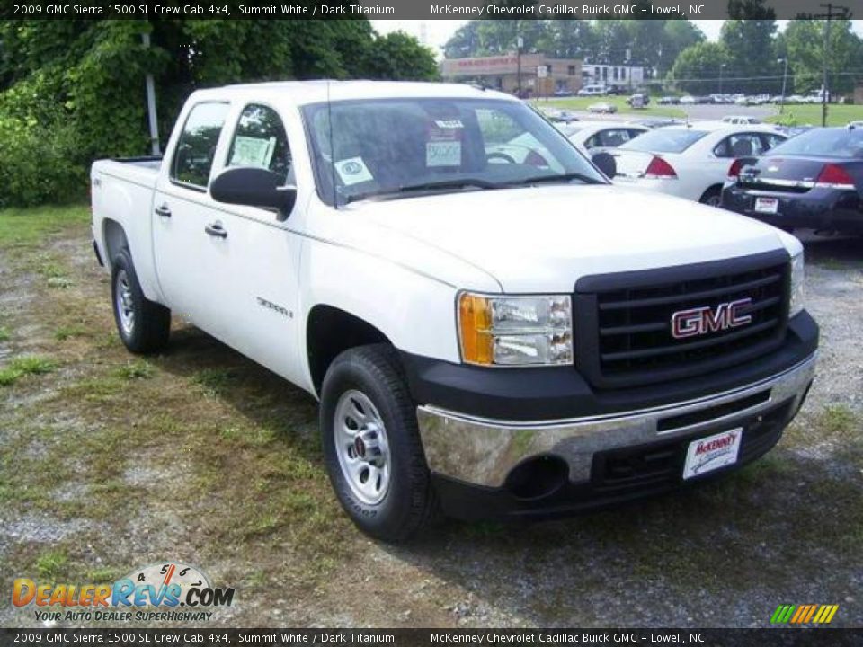 2009 GMC Sierra 1500 SL Crew Cab 4x4 Summit White / Dark Titanium Photo #10