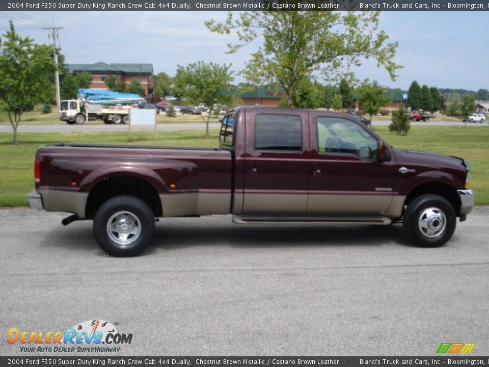 2004 Ford F350 Super Duty King Ranch Crew Cab 4x4 Dually Chestnut Brown Metallic / Castano Brown Leather Photo #2
