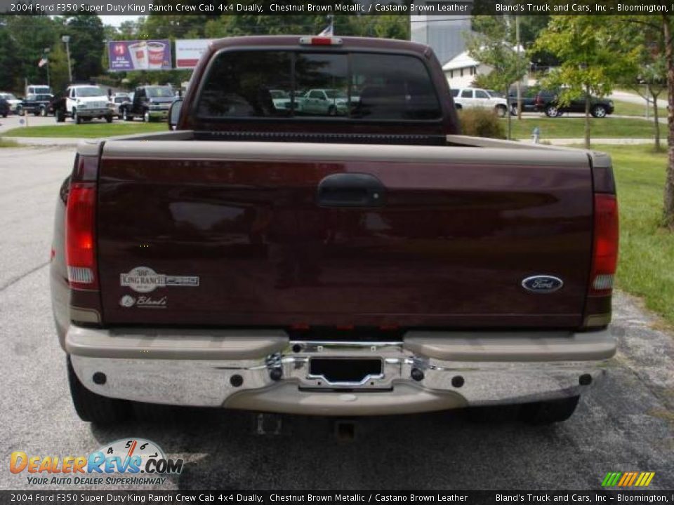 2004 Ford F350 Super Duty King Ranch Crew Cab 4x4 Dually Chestnut Brown Metallic / Castano Brown Leather Photo #10