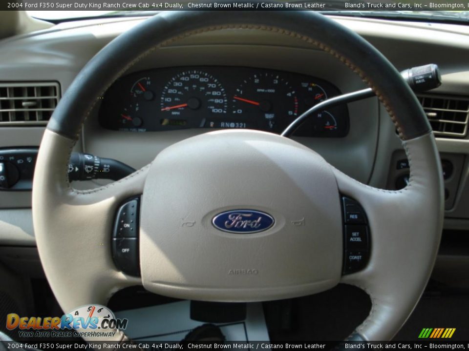 2004 Ford F350 Super Duty King Ranch Crew Cab 4x4 Dually Chestnut Brown Metallic / Castano Brown Leather Photo #21