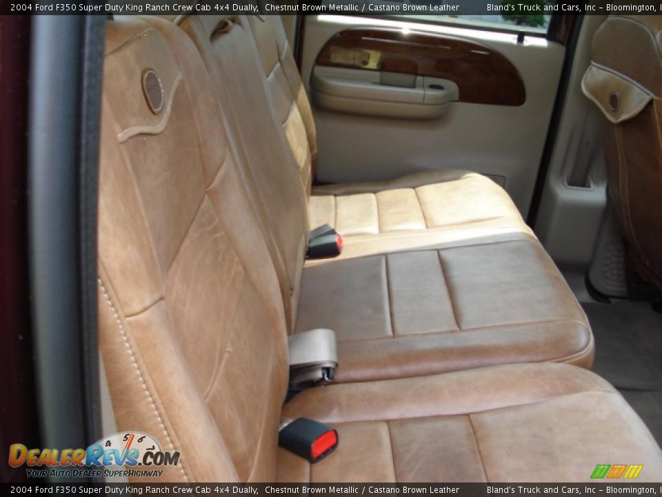 2004 Ford F350 Super Duty King Ranch Crew Cab 4x4 Dually Chestnut Brown Metallic / Castano Brown Leather Photo #34