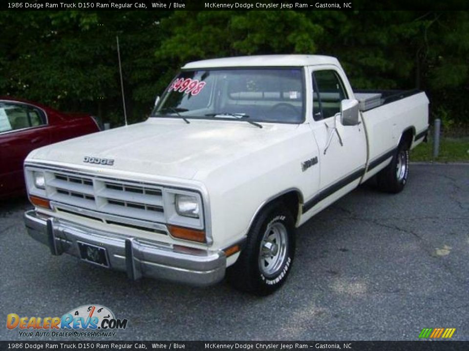 1986 Dodge Ram Truck D150 Ram Regular Cab White / Blue Photo #1