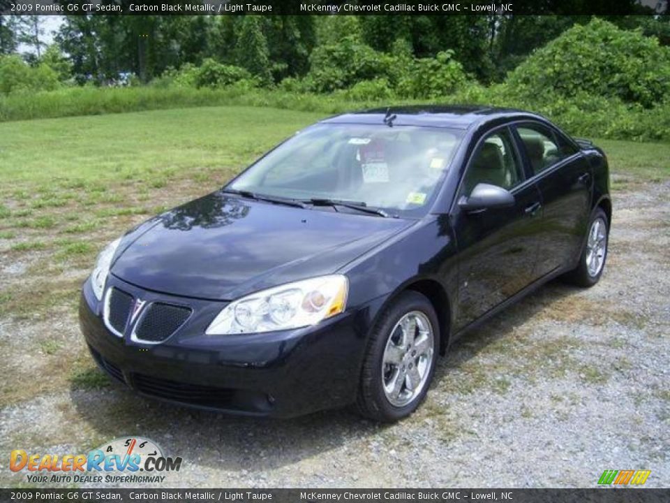 2009 Pontiac G6 GT Sedan Carbon Black Metallic / Light Taupe Photo #1
