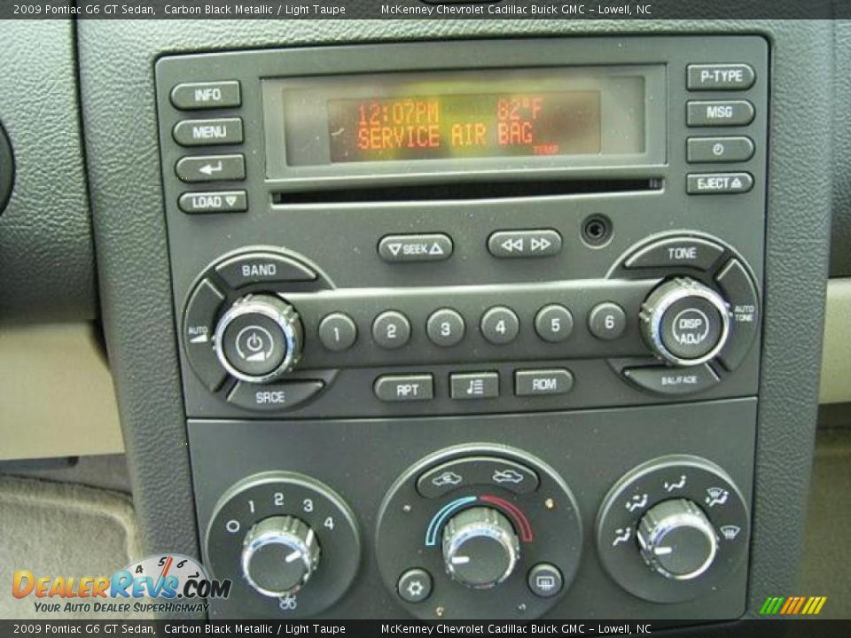 2009 Pontiac G6 GT Sedan Carbon Black Metallic / Light Taupe Photo #24