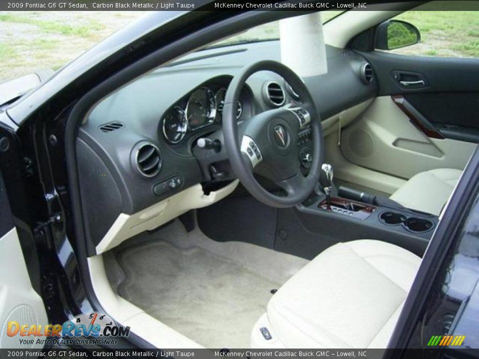 2009 Pontiac G6 GT Sedan Carbon Black Metallic / Light Taupe Photo #26