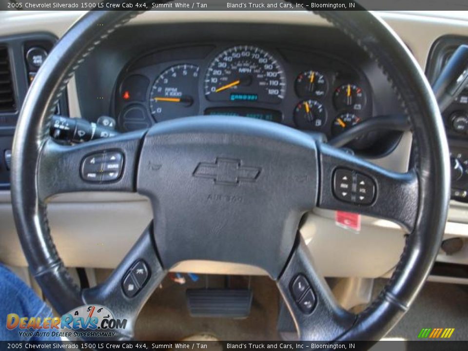 2005 Chevrolet Silverado 1500 LS Crew Cab 4x4 Summit White / Tan Photo #14