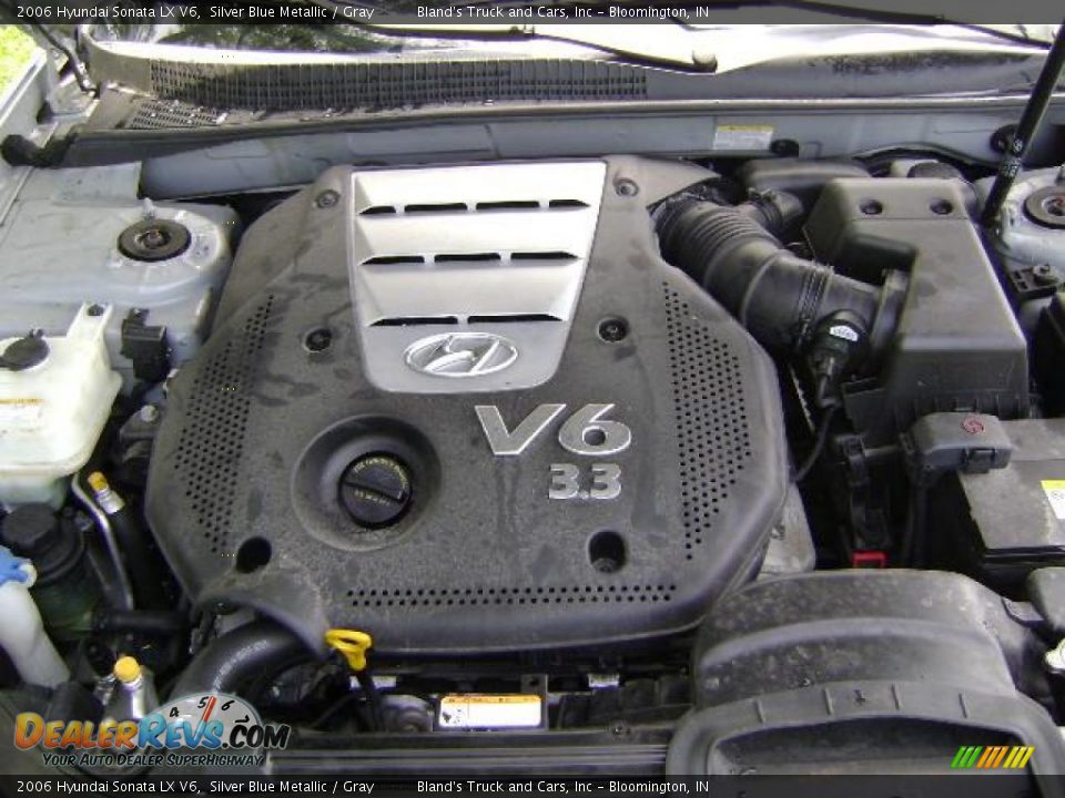 2006 Hyundai Sonata LX V6 Silver Blue Metallic / Gray Photo #10