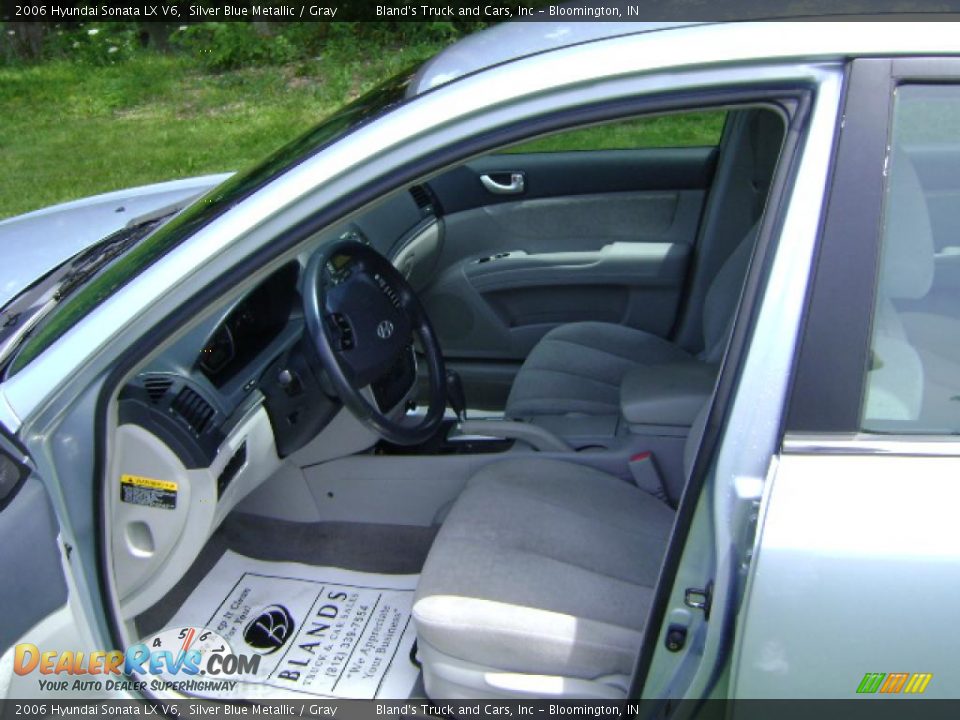2006 Hyundai Sonata LX V6 Silver Blue Metallic / Gray Photo #13