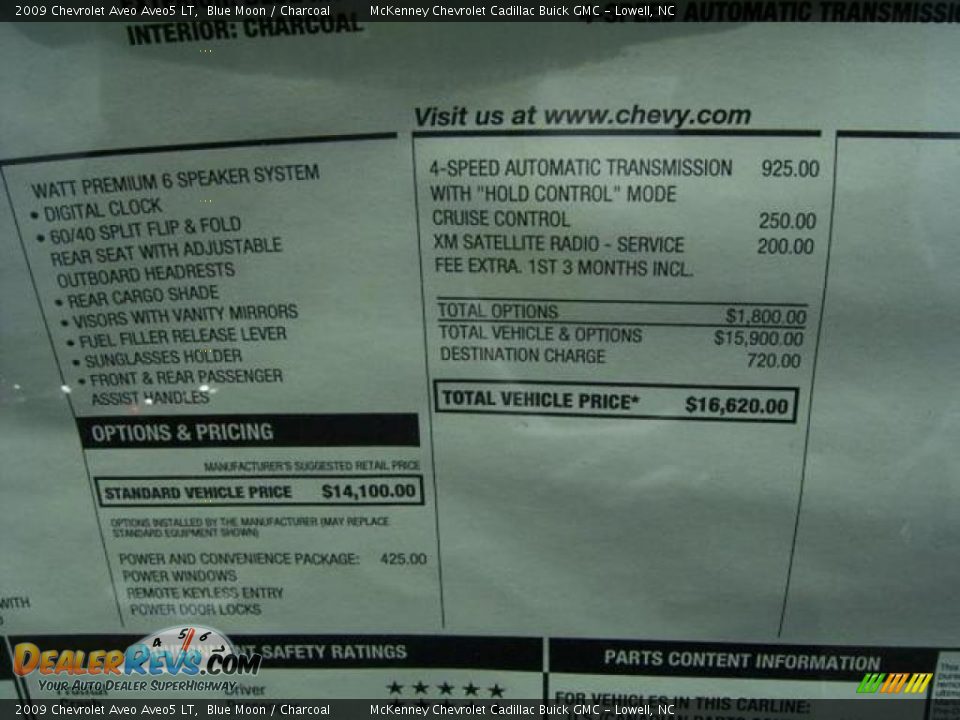 2009 Chevrolet Aveo Aveo5 LT Blue Moon / Charcoal Photo #4