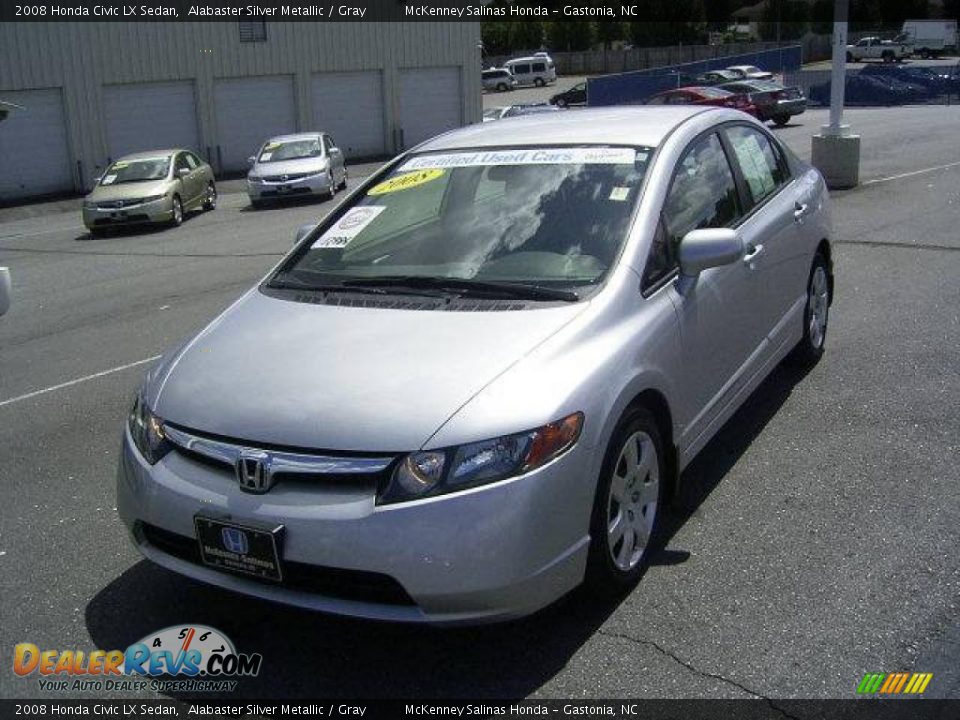 2008 Honda Civic LX Sedan Alabaster Silver Metallic / Gray Photo #1