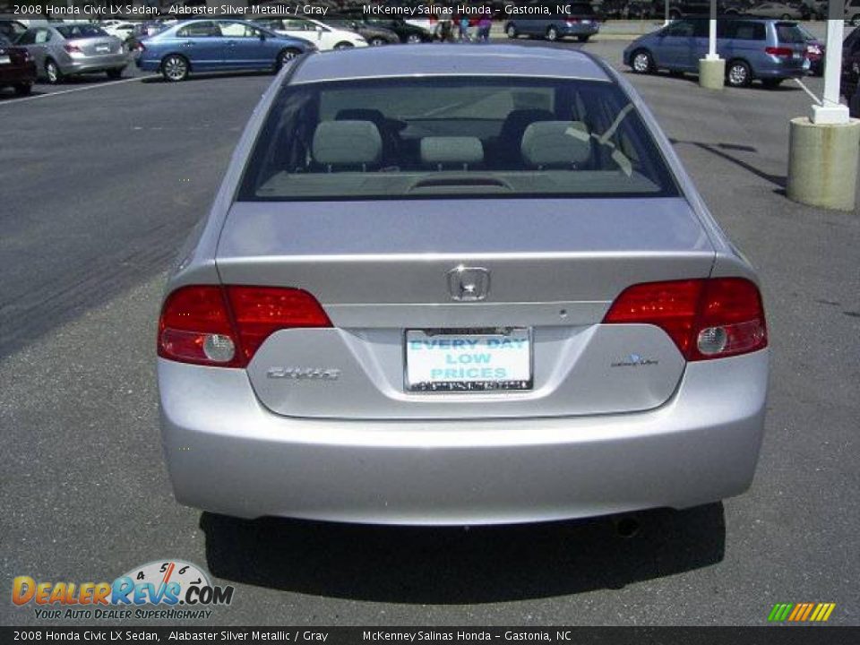 2008 Honda Civic LX Sedan Alabaster Silver Metallic / Gray Photo #6